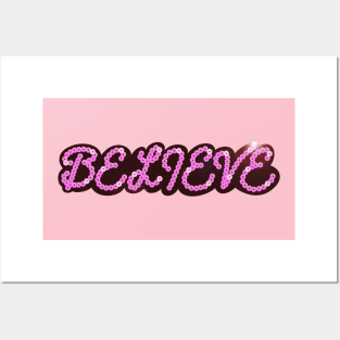 Believe Sequin Design Posters and Art